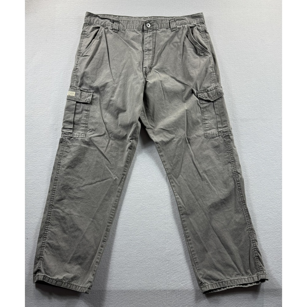 Wrangler‎ Pants Mens 40x32 (Fits 40x30) Gray Cargo Relaxed Fit Canvas Workwear